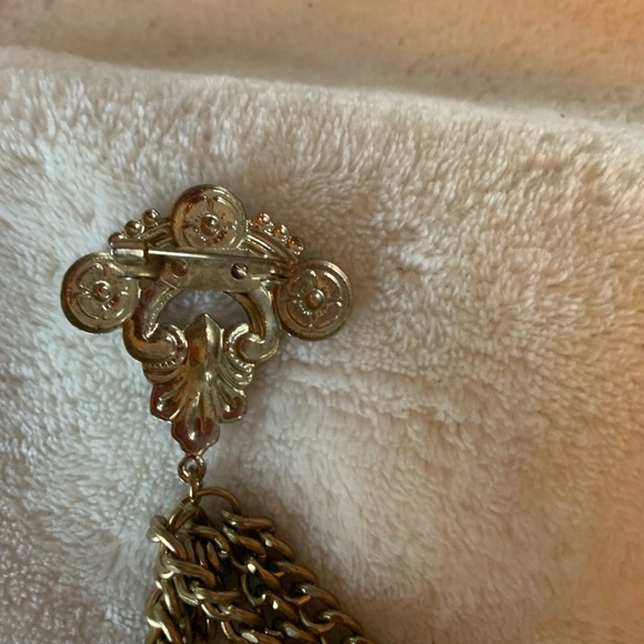 Vintage Gold Tone Lion Crown Coat of Arms Key Chain Brooch 80s - Picture 7 of 9